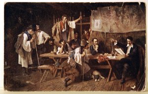 Littérature. Le poète hongrois Petofi, c.1848 Carte postale, Hongrie, c.1900 - Unbekannter Künstler