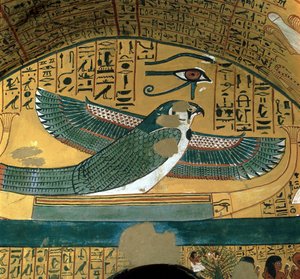 Louxor Thèbes : Deir el Medineh, Nécropole des artisans. Le Dieu Horus dans une tombe (18e dynastie) - Leopold Blonder
