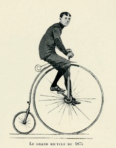 Homme à vélo à grande roue - Unbekannter Künstler