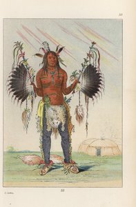 Homme-médecine Mandan Mah-to-he-hah, Vieil Ours, peint de diverses couleurs, graisse d