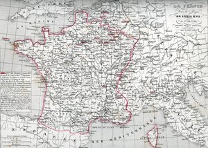 Carte de France sous le règne de Louis XVI de 1774 à 1793 (Carte de France à l