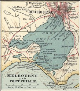 Carte de Melbourne, vers 1900 - Unbekannter Künstler