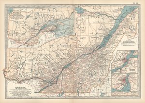 Carte de Québec, Canada, vers 1900