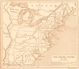 Carte des États-Unis post-indépendance