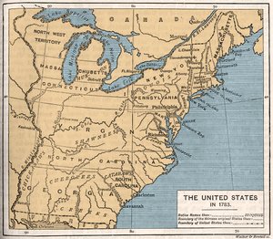 Carte des États-Unis post-indépendance