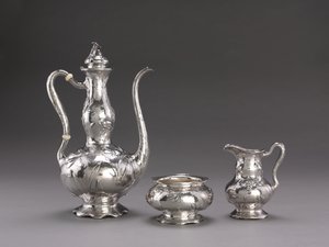 Service à café martelé : cafetière, vers 1900-1910 - Unbekannt