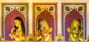 Peinture miniature, arts et métiers au Rajasthan, Inde, Asie - Unbekannter Künstler
