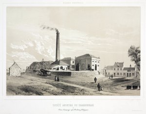 Exploitation minière, charbon de la compagnie minière de Pieton Campagne, Belgique