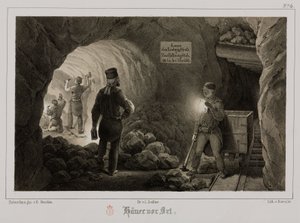 Exploitation minière, Minéraux métalliques Mineurs, Allemagne, vers 1851