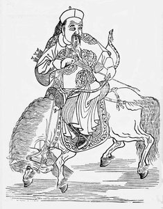 Archer mongol à cheval (gravure)