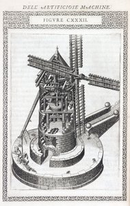Moulin à blé, coupe permettant de voir le fonctionnement