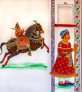 Peinture murale dans la vieille ville, Udaipur, Rajasthan, Inde, Asie (photo) - Unbekannter Künstler