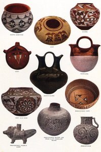 Poterie en argile amérindienne fabriquée par les Amérindiens du peuple Pueblo, Nouveau-Mexique