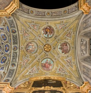 Transept nord, première travée ouest, Voûte en croisée, Cathédrale Santa Maria Assunta, Duomo, Crémone, Lombardie, Italie