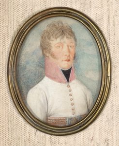 Officier en manteau blanc avec col rose - Unbekannter Künstler