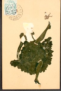 Vieille carte postale/French Cancan/Femme de la Belle Époque