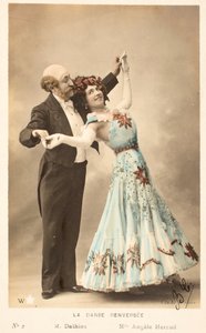 Vieille carte postale/Danse renversée/Angèle Héraud