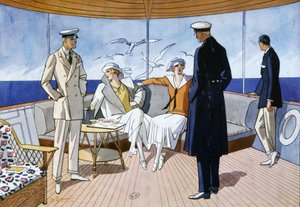 Sur un yacht, c. 1925