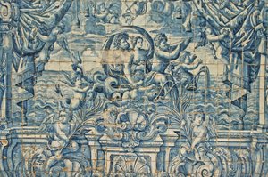 Oporto, Cathédrale Sé (12e siècle), azulejos, carreaux bleus peints à la main