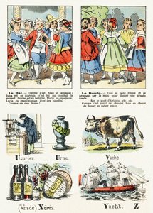Page 8 - le bal costumé, la ronde - Alphabet de divertissement pour enfants c.1890 - Unbekannt