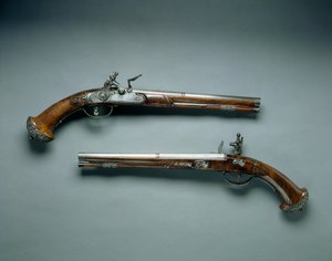Paire de pistolets à silex, fabricant de canons Lazarino Cominazzo, fabricant de serrures Gio Borgognone, c.1690-1700