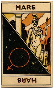 Paranormal. Astrologie. Mars (planète). Carte astrologique de : Le Tarot Astrologique, par Georges Muchery, France