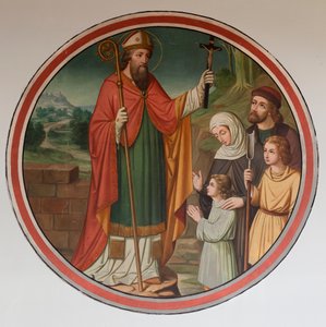 Église paroissiale (Sint-Denijs-Boekel, parochiekerk Sint-Denijs). Nef sud. Une peinture murale. - Unbekannter Künstler