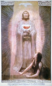 Parsifal avec Graal, Kundry mourant, début du 20e siècle