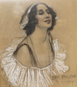 Dessin pastel de la danseuse de ballet russe Anna Pavlova - Unbekannt