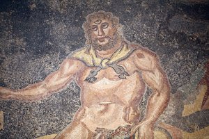 Salle de Polyphème. Détail du cyclope dévorant les entrailles d