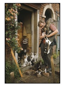Portrait de George Seale, excentrique anglais, entouré de ses chats - Unbekannter Künstler
