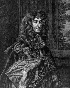 Portrait du prince Rupert Wittelsbach du Rhin (1619-1682), duc de Bavière, duc de Cumberland, comte de Holderness, général et amiral allemand, gravure