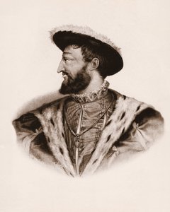 Portrait du roi de France François Ier (1494-1547) Gravure du 19ème siècle