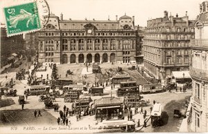 Carte postale/Gare Saint-Lazare/Paris/Seine/Île-de-France/France - William M. Timlin