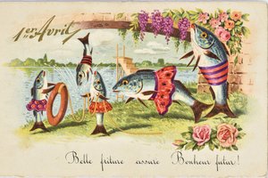 Carte postale : 1er avril/Poisson d