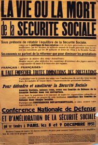 Affiche de la CGT pour une conférence sur la Sécurité Sociale - Unbekannt
