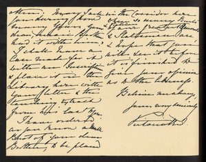 Reine Victoria - lettre manuscrite à Miss Mary Augusta Gordon, la remerciant pour la bible qu