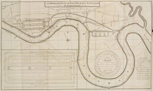 Plan proposé par Ralph Walker des docks humides à Wapping, Londres - Unbekannt