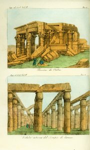 Ruines du temple de Kom Ombo (Ombas), Nubie, et vue du temple de Karnak, Louxor, Égypte