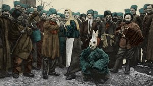Fête costumée des soldats russes pendant la Première Guerre mondiale - Unbekannter Künstler