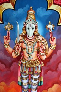 Temple hindou Sri Vadapathira Kaliamman. Avatar de Vishnu. Kalki, 10e incarnation. Singapour