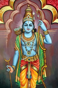 Temple hindou Sri Vadapathira Kaliamman. Avatar de Vishnu. Seigneur Rama 7e incarnation. Singapour