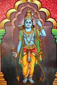 Temple hindou Sri Vadapathira Kaliamman. Avatar de Vishnu. Seigneur Rama, 7e incarnation. Singapour
