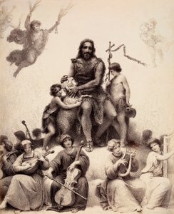 Saint Jean-Baptiste assis, entouré d