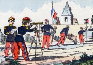 Traqueurs. Gravure dans "Alphabet militaire enfantin". Imagerie de Pont-à-Mousson, vers 1890. 20 pages. Dim : 28,5x21 cm.