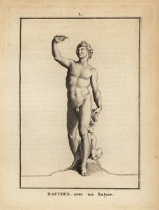 Statue de Bacchus, le dieu romain du vin, nu avec un satyre - Unbekannt