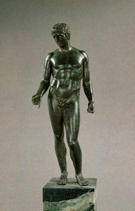Statue de Mercure, adaptation du Discophore grec de Polyclète, romain, 25-50 après J.-C.
