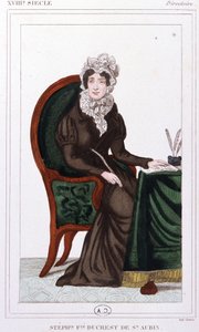 Stéphanie Ducrest de Saint-Aubin comtesse de Genlis, vers 1810 (gravure)