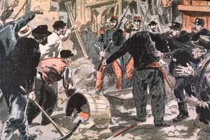 Lutte entre grévistes bretons et forces de l