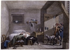 Suicide de Condorcet, fin du XVIIIe siècle (gravure) - Unbekannter Künstler